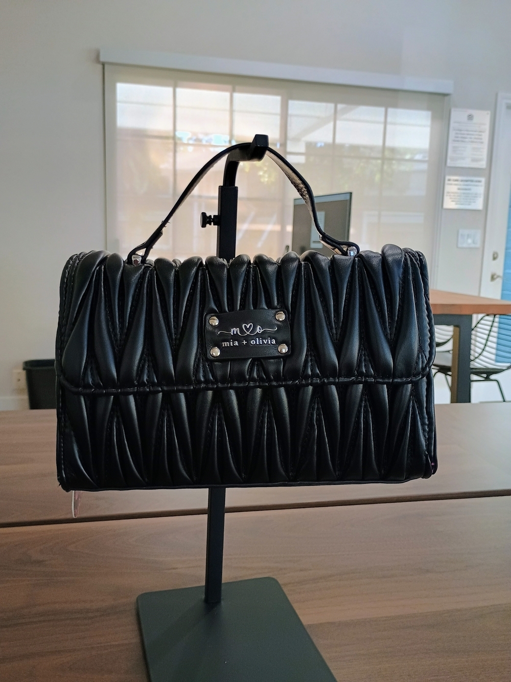 Mia + Olivia Black Quilted Mini Bag